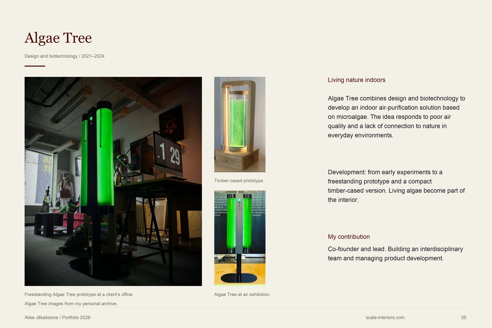 Algae Tree — portfolio page 5