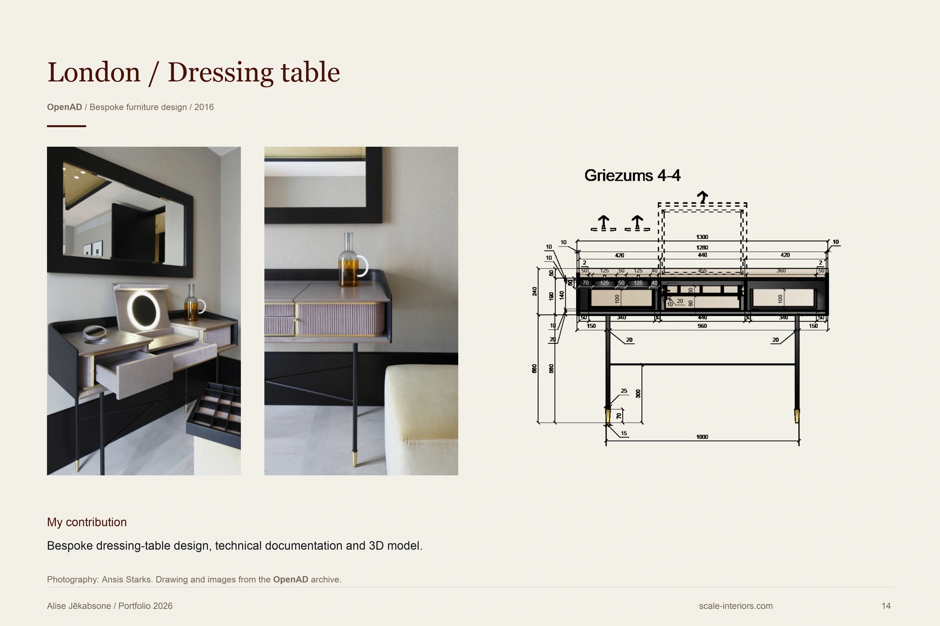 London / Dressing table — portfolio page 14