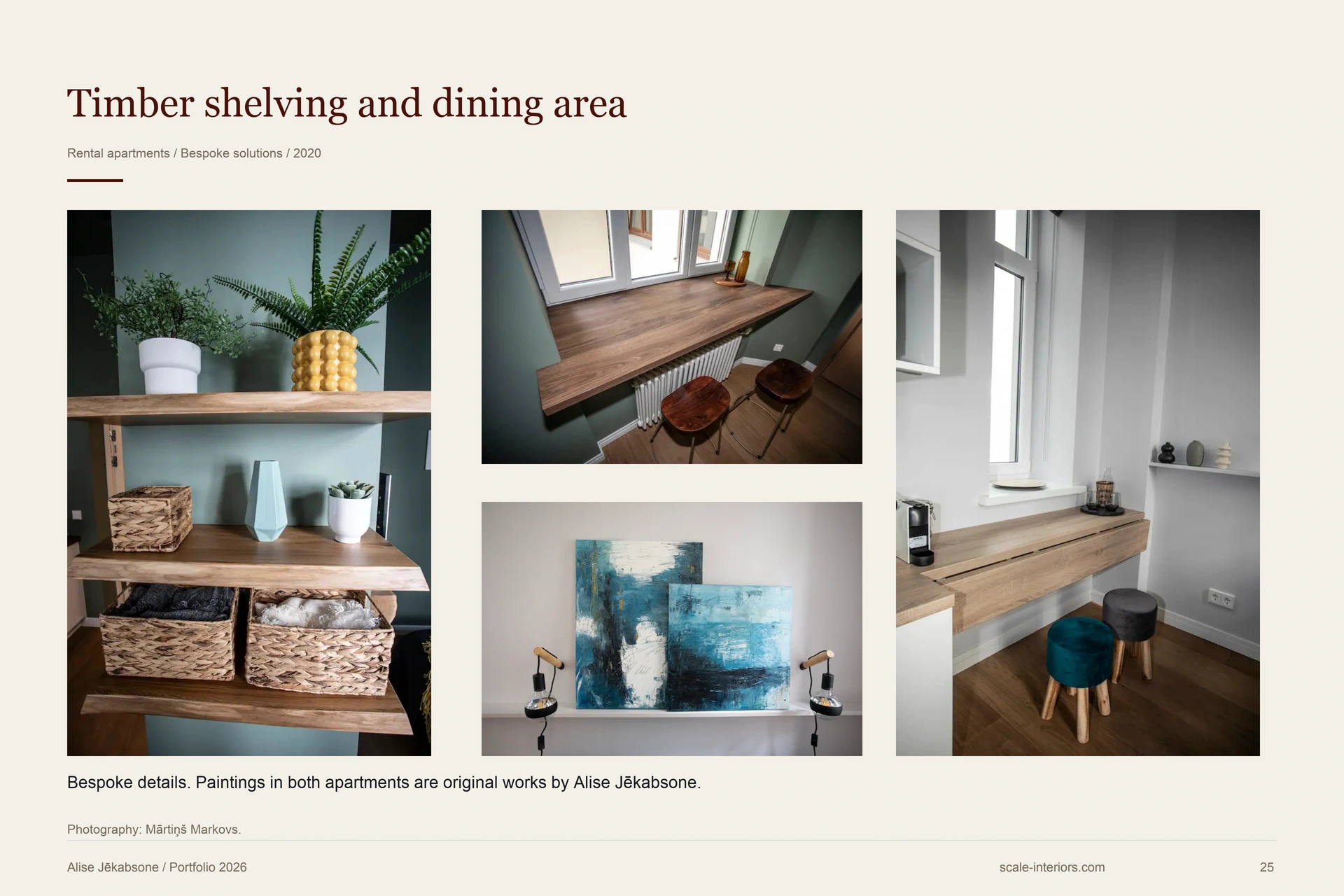 Timber shelving and dining area — portfolio page 25
