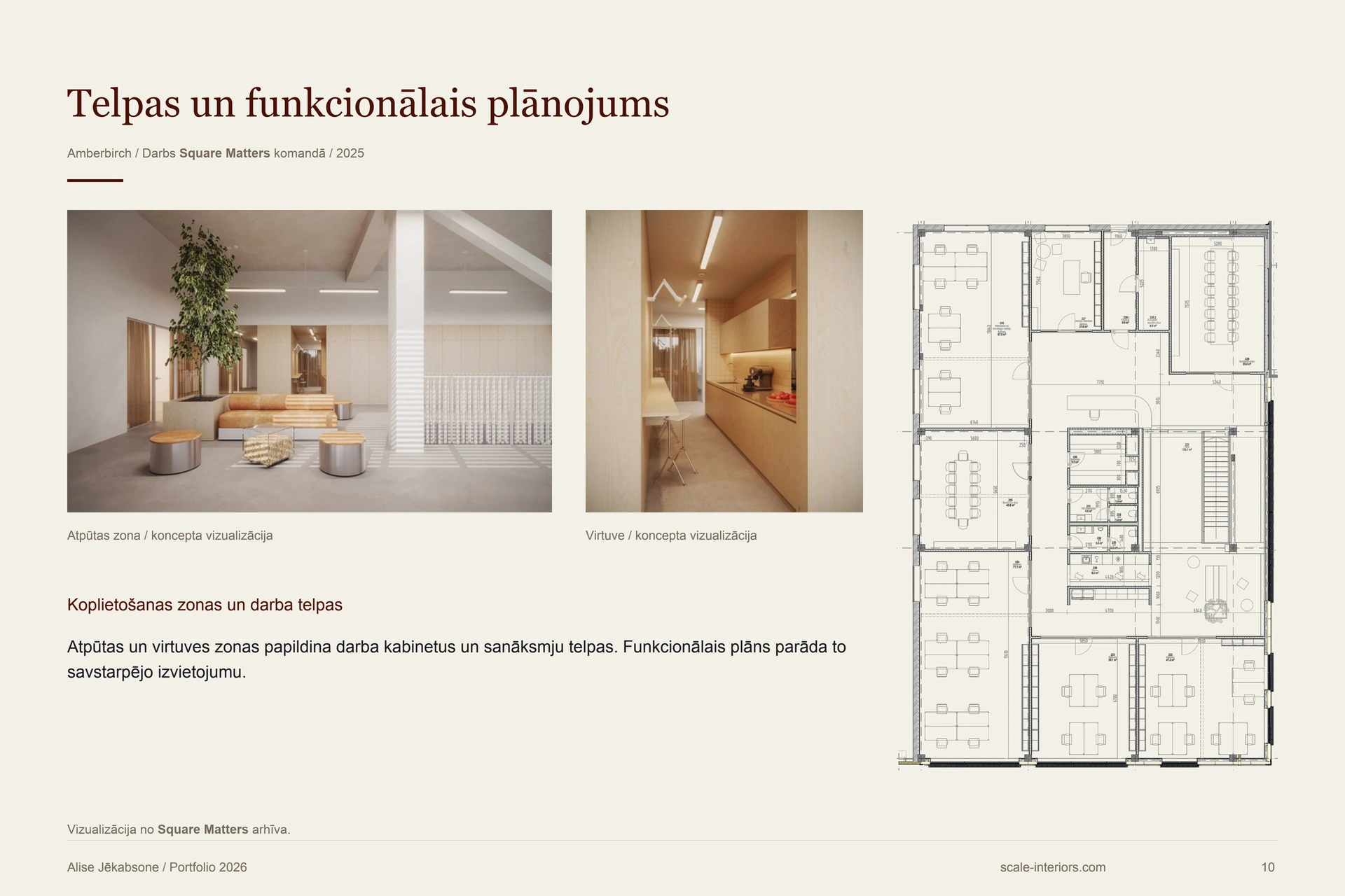 Telpas un funkcionālais plānojums — 10. portfolio lapa