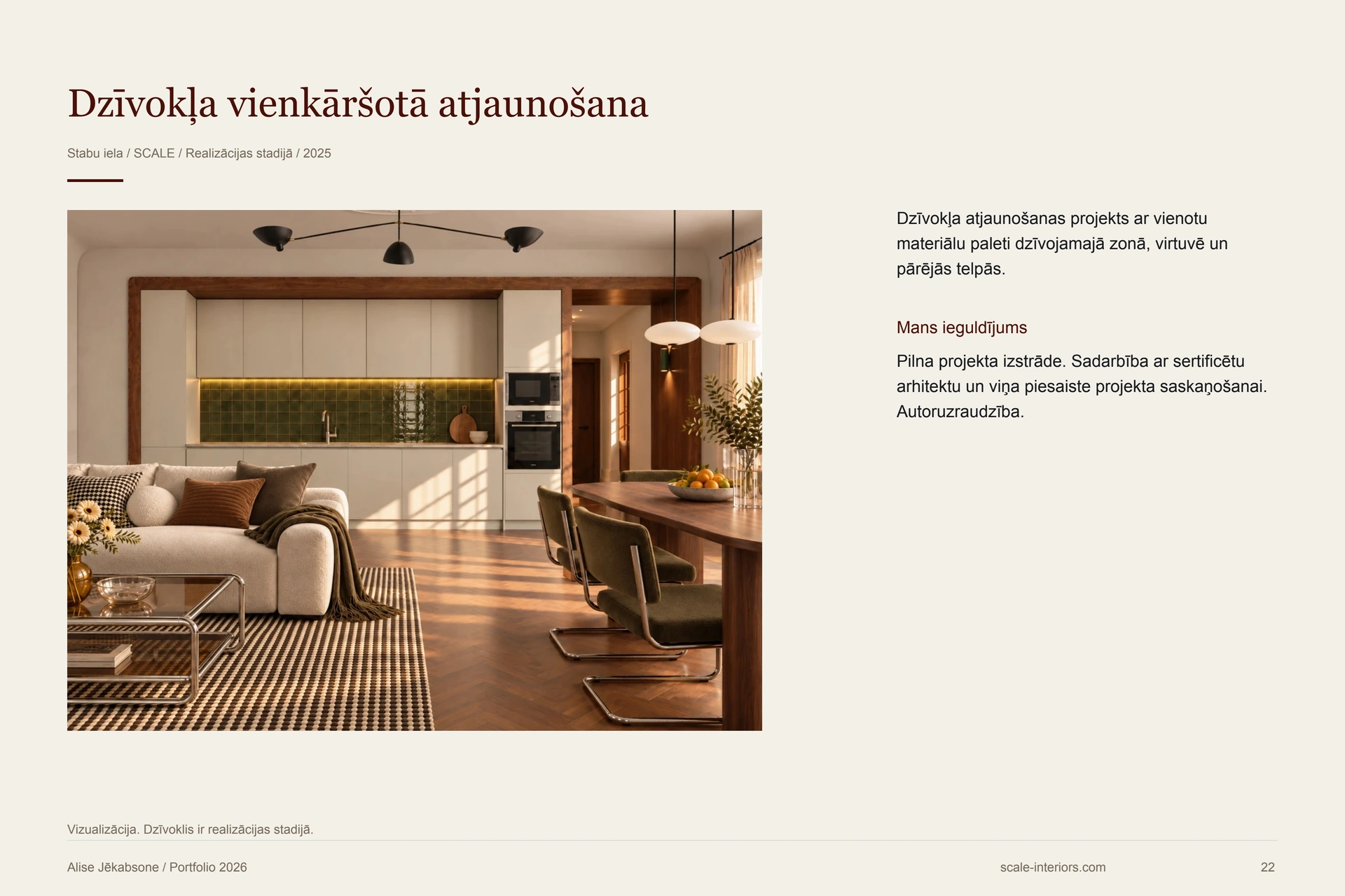 Dzīvokļa vienkāršotā atjaunošana — 22. portfolio lapa